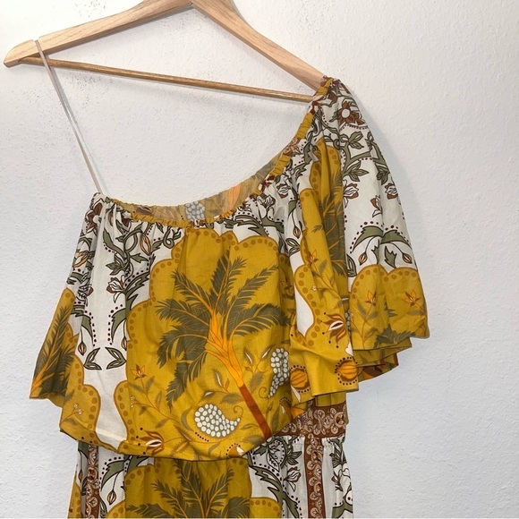 JOHANNA ORTIZ From Salsa To Mamba dress midi yellow one shoulder tropical boho - Picture 12 of 15